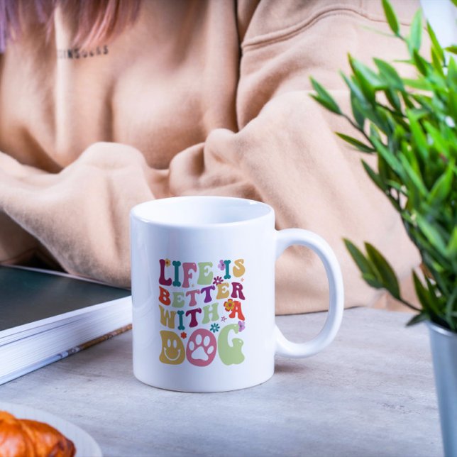 Das Leben ist besser mit einem hundezügellosen Typ Kaffeetasse (Von Creator hochgeladen)