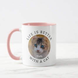 Das Leben ist besser mit einem Katzen Foto und Nam Tasse