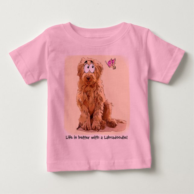 Das Leben ist besser mit einem Labradoodle Baby T-shirt (Vorderseite)