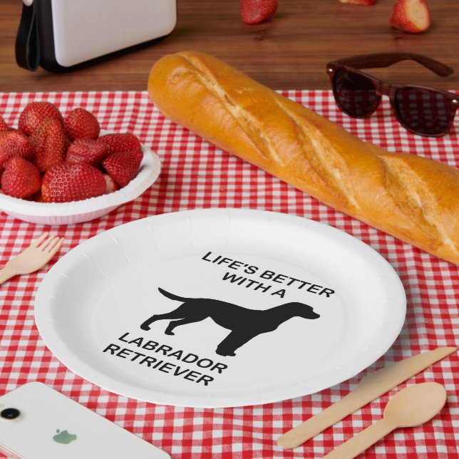 Das Leben ist besser mit einem Labrador-Retriever Pappteller (Picknick)