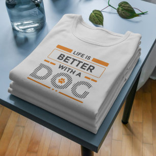 Das Leben ist besser mit einem modernen Hund, grau Tri-Blend Shirt