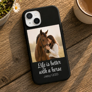 Das Leben ist besser mit einem Pferd-Monogramm-Fot Case-Mate iPhone Hülle