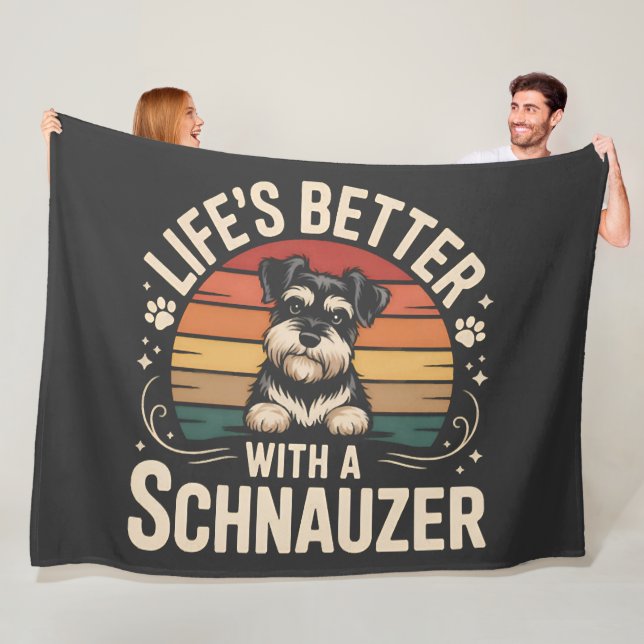 Das Leben ist besser mit einem Schnauzer Fleecedecke (Beispiel)