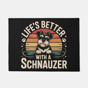 Das Leben ist besser mit einem Schnauzer Fußmatte