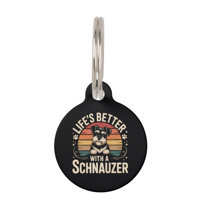 Das Leben ist besser mit einem Schnauzer Haustiermarke (Rückseite)