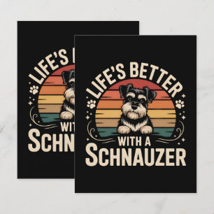 Das Leben ist besser mit einem Schnauzer Karte