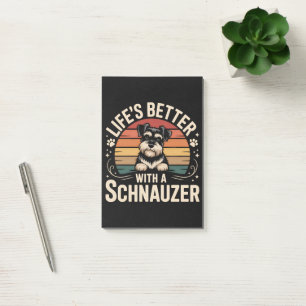 Das Leben ist besser mit einem Schnauzer Post-it Klebezettel