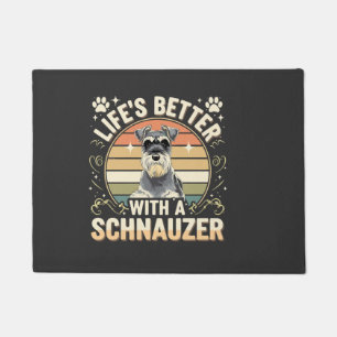 Das Leben ist besser mit einem Schnauzer Retro Hun Fußmatte