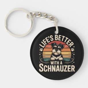 Das Leben ist besser mit einem Schnauzer Schlüsselanhänger