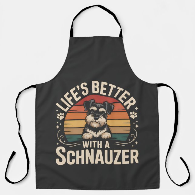 Das Leben ist besser mit einem Schnauzer Schürze (Vorderseite)