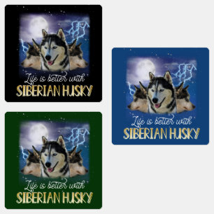 Das Leben ist besser mit einem sibirischen Husky Etiketten