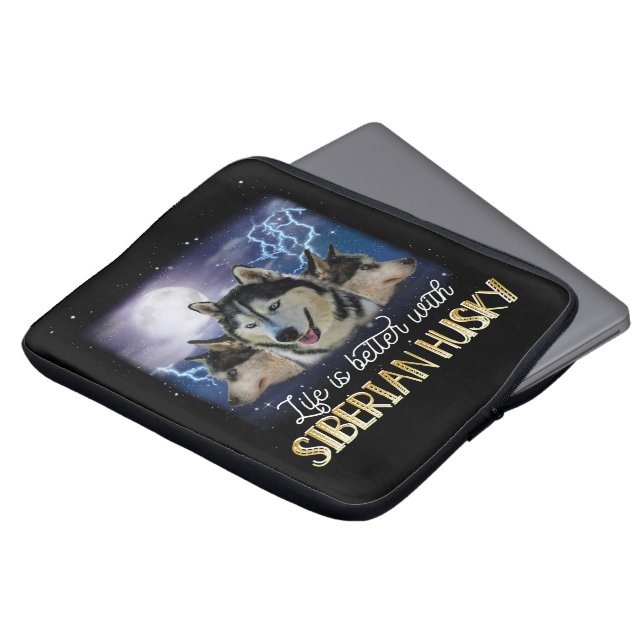 Das Leben ist besser mit einem sibirischen Husky Laptopschutzhülle (Vorne Oben)