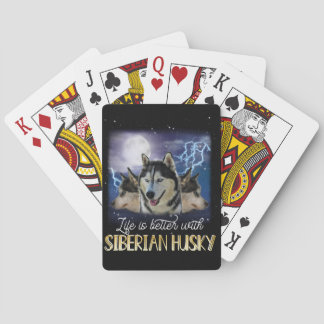 Das Leben ist besser mit einem sibirischen Husky Spielkarten