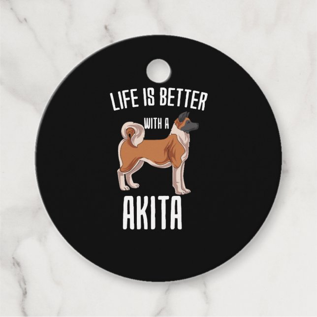 Das Leben ist besser mit einer Akita Geschenkanhänger (Vorderseite)