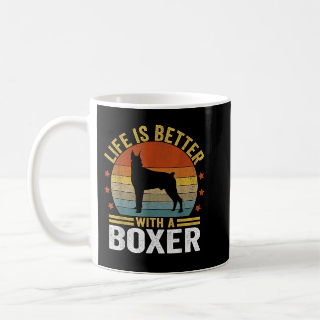 Das Leben ist besser mit einer Boxer-Mama Boxer Va Kaffeetasse (Links)