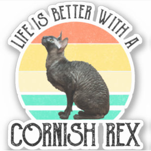 Das Leben ist besser mit einer Cornish Rex Aufkleber