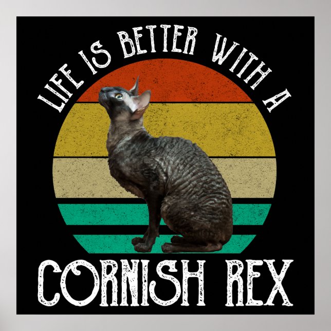 Das Leben ist besser mit einer Cornish Rex Poster (Vorne)
