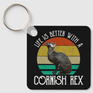 Das Leben ist besser mit einer Cornish Rex Schlüsselanhänger
