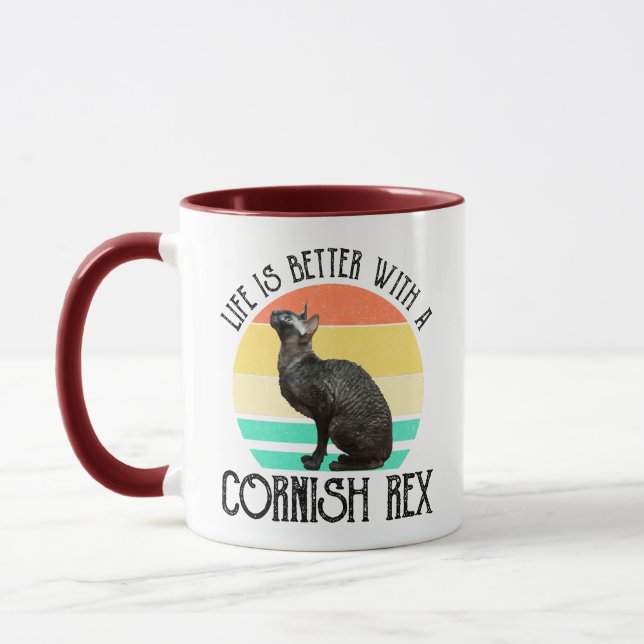 Das Leben ist besser mit einer Cornish Rex Tasse (Links)