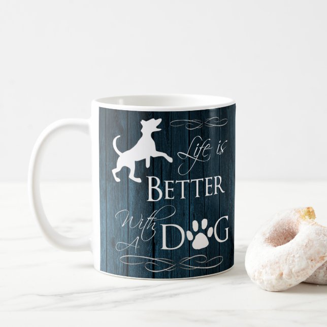 Das Leben ist besser mit einer Hunde-Kaffee-Tasse  Kaffeetasse (Mit Donut)
