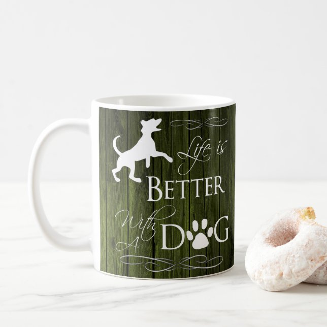 Das Leben ist besser mit einer Hunde-Kaffee-Tasse  Kaffeetasse (Mit Donut)
