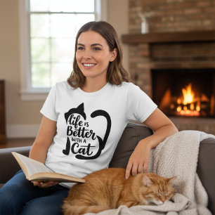 Das Leben ist besser mit einer Katze Damen T-Shirt