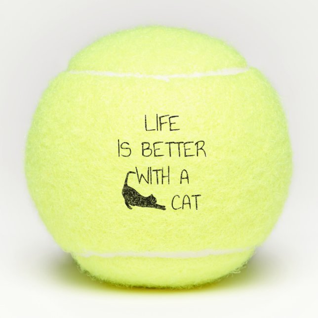 Das Leben ist besser mit einer Katze - Katzenliebh Tennisbälle (Vorderseite)