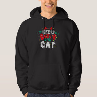 Das Leben ist besser mit einer Katze - Katzenohren Hoodie