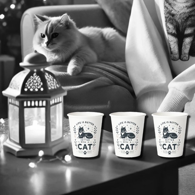 Das Leben ist besser mit einer Katze Pappbecher (Von Creator hochgeladen)