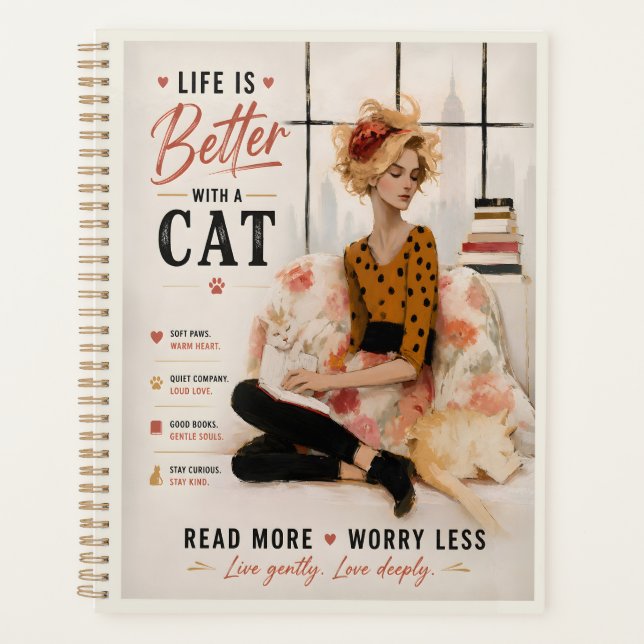 Das Leben ist besser mit einer Katze Planer (Vorderseite)