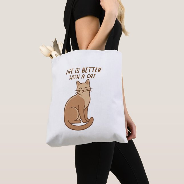Das Leben ist besser mit einer Katze – Süßes Desig (Von Nahem)