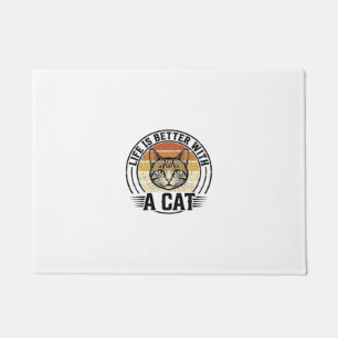 Das Leben ist besser mit einer Katze Vintage-Katze Fußmatte