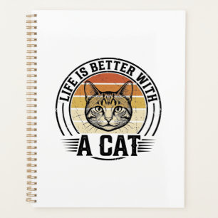 Das Leben ist besser mit einer Katze Vintage-Katze Planer