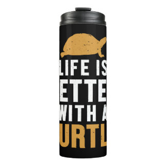 Das Leben ist besser mit einer Schildkröte in Farb Thermosbecher