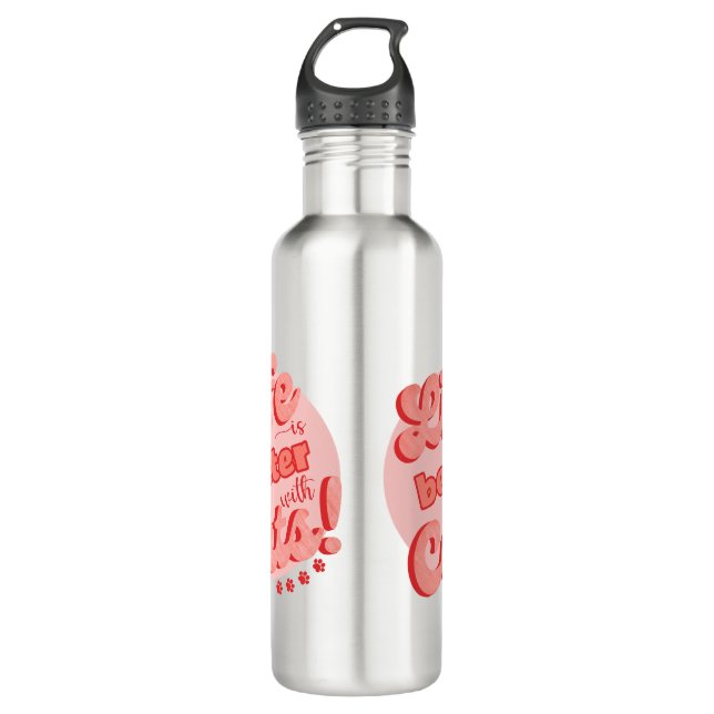 Das Leben ist besser mit einer Wasserflasche für K Edelstahlflasche (Vorderseite)