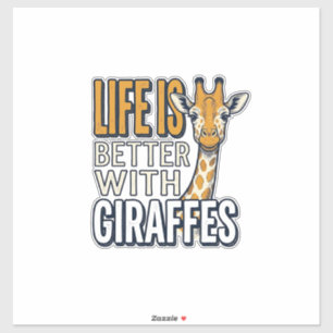Das Leben ist besser mit Giraffen Vintage-Shirt-De Aufkleber