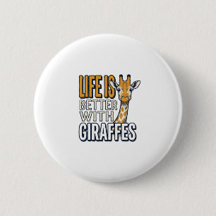 Das Leben ist besser mit Giraffen Vintage-Shirt-De Button