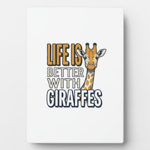 Das Leben ist besser mit Giraffen Vintage-Shirt-De Fotoplatte