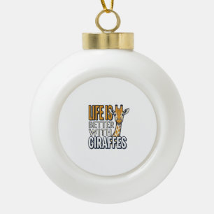 Das Leben ist besser mit Giraffen Vintage-Shirt-De Keramik Kugel-Ornament