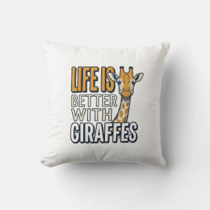 Das Leben ist besser mit Giraffen Vintage-Shirt-De Kissen