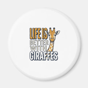 Das Leben ist besser mit Giraffen Vintage-Shirt-De Magnet