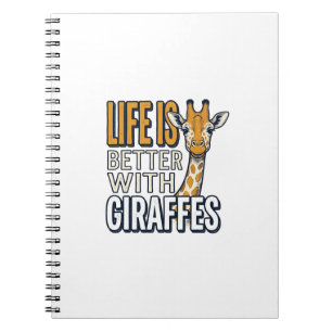 Das Leben ist besser mit Giraffen Vintage-Shirt-De Notizblock