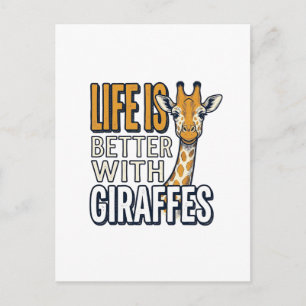 Das Leben ist besser mit Giraffen Vintage-Shirt-De Postkarte