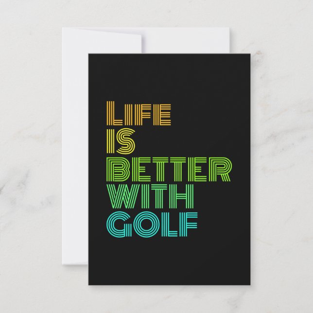Das Leben ist besser mit Golf RSVP Karte (Vorderseite)