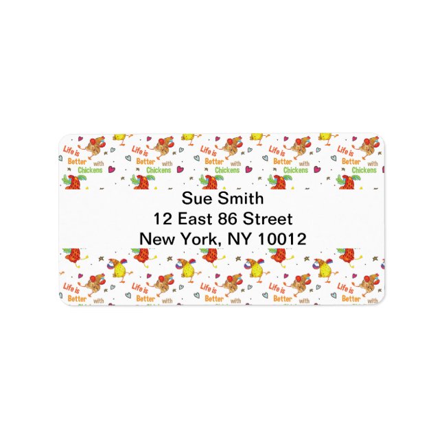 Das Leben ist besser mit Hühnern Adressaufkleber (Vorne)