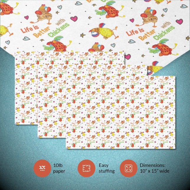 Das Leben ist besser mit Hühnern Seidenpapier (Chicken Tissue Paper)