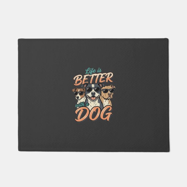 Das Leben ist besser mit Hund Vektor Fußmatte (Vorderseite)