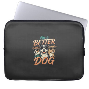 Das Leben ist besser mit Hund Vektor Laptopschutzhülle