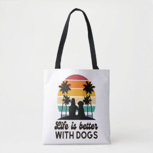 Das Leben ist besser mit Hunden Retro Sunset Fraue