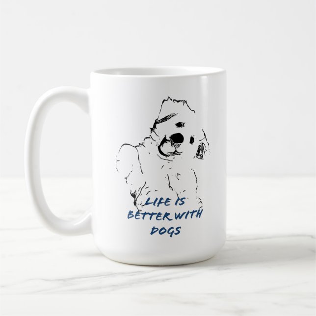 Das Leben ist besser mit Hunden Tasse Geschenk (Links)